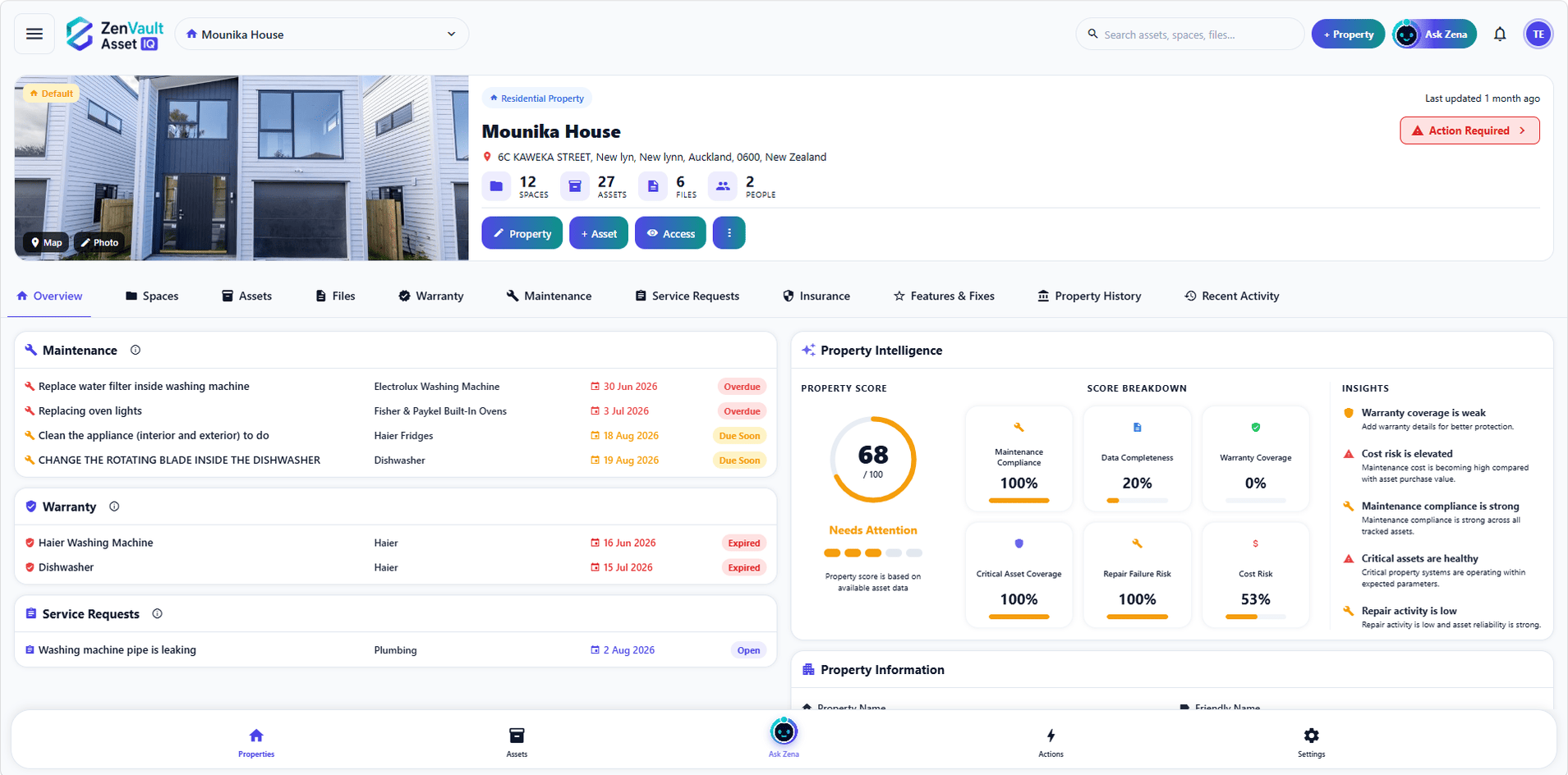 ZenVault AssetIQ animated product preview